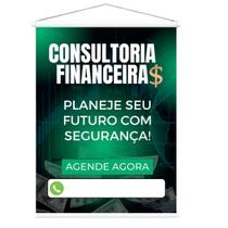 Banner Consultoria Financeira Investimentos SEM PERSONALIZAÇÃO Não mancha / desbota Sol e chuva