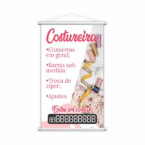 Banner Costureira Entre em Contato Costura 60x40cm Banner Costureira Entre em Contato Costura 60x40cm