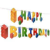 Banner de Aniversário Aliza Building Block - 2,1m