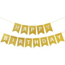 Banner de Aniversário Clabby - Letras Douradas com Glitter