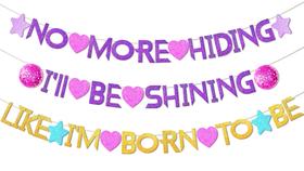 Banner de Aniversário com Glitter AFZMON para Decoração DIY de Festa Banner de Aniversário com Glitter AFZMON para Decoração DIY de Festa