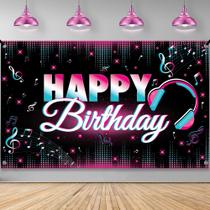Banner de aniversário KatChon Xtralarge TIK Tok Happy 183x112cm Banner de aniversário KatChon Xtralarge TIK Tok Happy 183x112cm