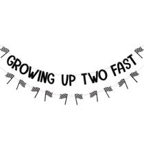Banner de aniversário QIANGDAGSI Growing Up Too Fast Race Car 2nd