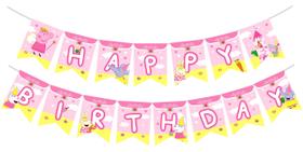 Banner de aniversário Treasures Gifted Princess Peppa Pig Party