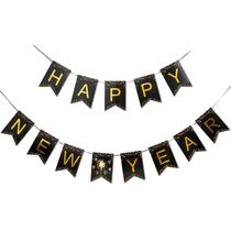 Banner de Ano Novo 2024 - MiniRed - Feliz Ano Novo em Papel Preto