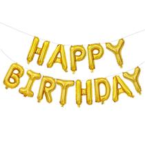 Banner de Balões de Aniversário KALOR - 40cm - Folha de Ouro Mylar