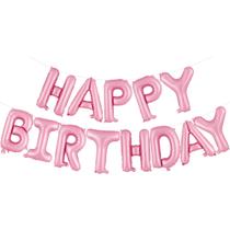 Banner de Balões de Aniversário TOTAFAM - 40cm, Rosa, Folha de Alumínio Banner de Balões de Aniversário TOTAFAM - 40cm, Rosa, Folha de Alumínio