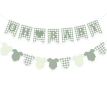 Banner de Bebê DUIILHOS Xadrez Verde para Decoração de Chá de Bebê Banner de Bebê DUIILHOS Xadrez Verde para Decoração de Chá de Bebê
