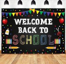Banner de boas-vindas para tapeçaria de volta às aulas em vinil 150x100cm
