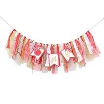 Banner de cadeira alta Apple 1st Birthday Girl Decoration vermelho/dourado Banner de cadeira alta Apple 1st Birthday Girl Decoration vermelho/dourado