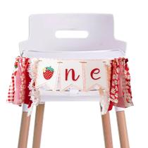 Banner de cadeira alta CANTLY Strawberry 1st Birthday Girl