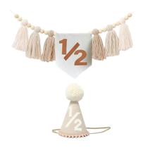 Banner de cadeira alta Cuvaho de 6 meses para decoração de aniversário Banner de cadeira alta Cuvaho de 6 meses para decoração de aniversário