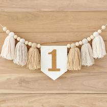 Banner de cadeira alta Ereniko Boho, festa de 1º aniversário para meninas