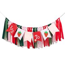 Banner de cadeira alta GIOGUK Strawberry 6 meses de festa de aniversário