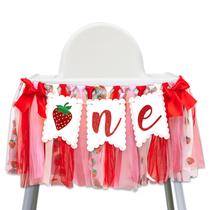 Banner de cadeira alta GIOGUK Strawberry, festa de 1º aniversário