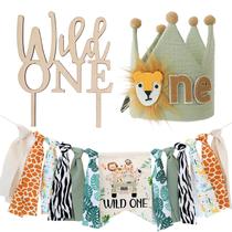 Banner de cadeira alta HODIHIWI Wild One Birthday Party Decor