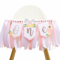 Banner de cadeira alta LINLULU Some Bunny Is One Girls Birthday