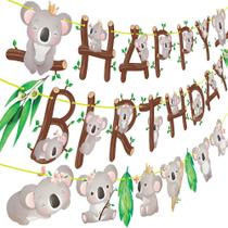 Banner de decoração de festa Koala Bear Feliz Aniversário