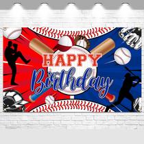Banner de decorações de aniversário Avezano Baseball para meninos e adolescentes Banner de decorações de aniversário Avezano Baseball para meninos e adolescentes