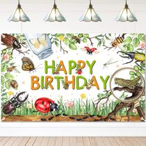 Banner de decorações de festa Avezano Bugs Happy Birthday 6x3,6 pés Banner de decorações de festa Avezano Bugs Happy Birthday 6x3,6 pés