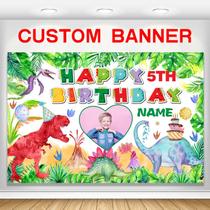 Banner de decorações de festa de aniversário AUBAO Dinosaur 6 x 9 pés