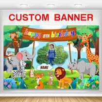 Banner de decorações de festa de aniversário SAVIYA Jungle Safari Banner de decorações de festa de aniversário SAVIYA Jungle Safari