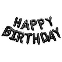 Banner de decorações de festa GREATRIL Happy Birthdays Black Banner de decorações de festa GREATRIL Happy Birthdays Black