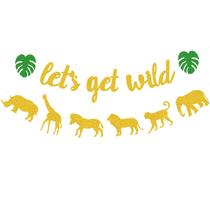 Banner de decorações de festa Let's Get Wild Animal Theme
