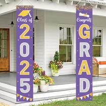 Banner de decorações de formatura 2025 GRAD Purple Turma de 2025