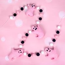 Banner de feltro de Halloween Whaline 2m Cute 3D Pink Ghost Garland