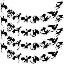 Banner de festa Henoyso Black Dragon Birthday 4 unidades