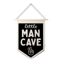 Banner de flâmula pendurado em tela Qpenm Little Man Cave Banner de flâmula pendurado em tela Qpenm Little Man Cave