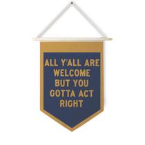 Banner de flâmula pendurado em tela Qpenm Todos são bem-vindos