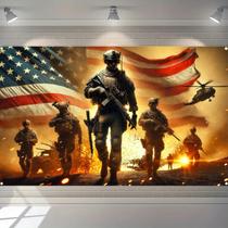Banner de fundo BlissYard Patriotic Soldier 180x110cm