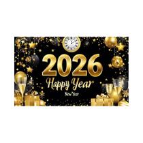 Banner De Fundo Para Festa Temática De Ano Novo 2026, Decoração Para Celebração Em Família, Cenário