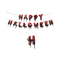 Banner De Halloween Assustador Com Mãos E Pés Ensanguentados, Crânio E Esqueleto, Decoração Suspensa