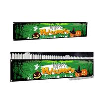 Banner de Halloween com Fantasma e Abóbora Assustador - Decoração para Quintal, Varanda e Exterior