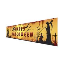 Banner De Halloween De 250cm Com Abóboras E Impressões De Mãos Ensanguentadas Para Decoração De