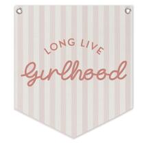 Banner de linho Lacama Long Live Girlhood para decoração de quartos de meninas Banner de linho Lacama Long Live Girlhood para decoração de quartos de meninas