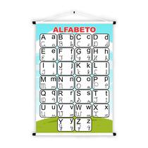 Banner de Lona Educativo Alfabeto Letras Cursivas e Forma 70x55cm