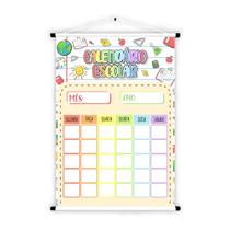 Banner de Lona Educativo Calendário Escolar Colorido Desenhos- 85x60cm Banner de Lona Educativo Calendário Escolar Colorido Desenhos- 85x60cm