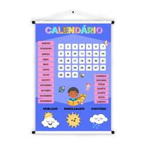 Banner de Lona Educativo Calendário Escolar Infantil 85x60cm