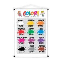 Banner de Lona Educativo Cores em Ingles 70x55cm