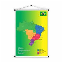 Banner de Lona Educativo Mapa Regional do Brasil- 85x60cm