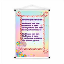 Banner de Lona Educativo Pirulito que Bate Bate 85x60cm Banner de Lona Educativo Pirulito que Bate Bate 85x60cm