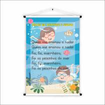 Banner de Lona Educativo Quem me Ensinou a Nadar 85x60cm Banner de Lona Educativo Quem me Ensinou a Nadar 85x60cm