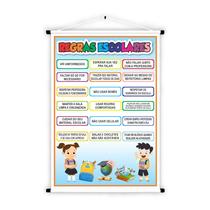 Banner de Lona Educativo Regras Escolares 70x55cm