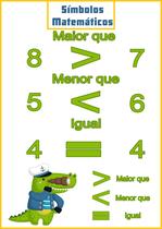 Banner de Lona Educativo Símbolos da Matemática Maior, Menor e Igual - 85x60cm