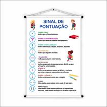 Banner de Lona Educativo Sinais de Pontuação 70x55cm