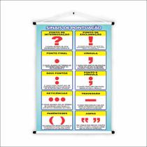 Banner de Lona Educativo Sinais de Pontuação Símbolos - 85x60cm Banner de Lona Educativo Sinais de Pontuação Símbolos - 85x60cm